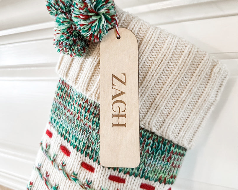 Custom stocking tag — Pine & Birch