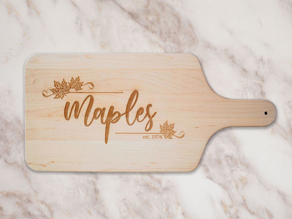 Personalized Maple Wood Cutting Board with Handle w Handwritten Recipe –  donebetter